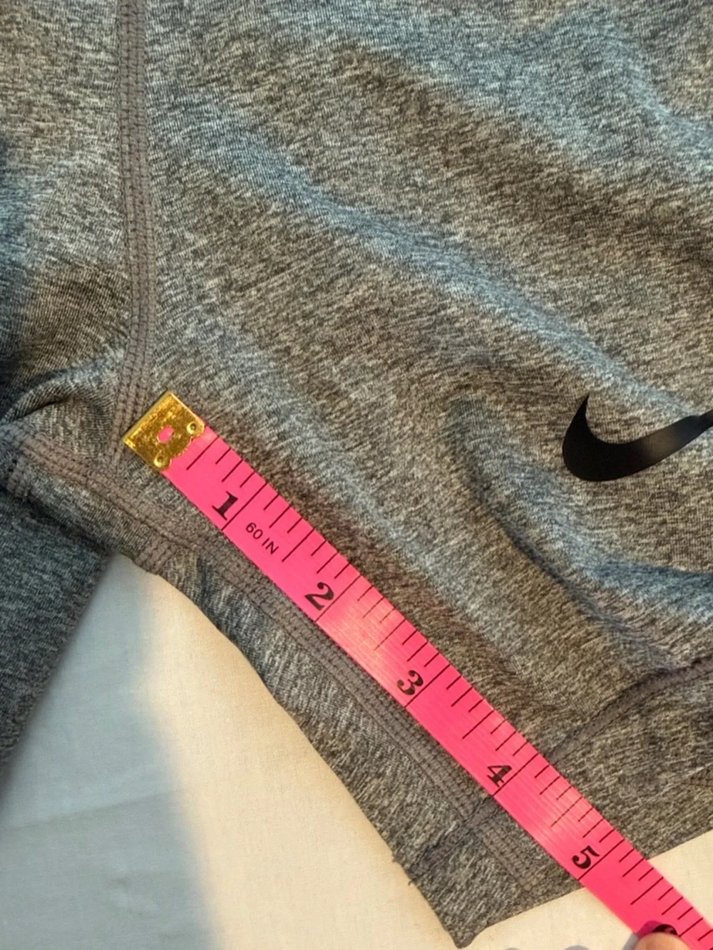 Nike Gray Pro Compression Shorts with Black Swoosh